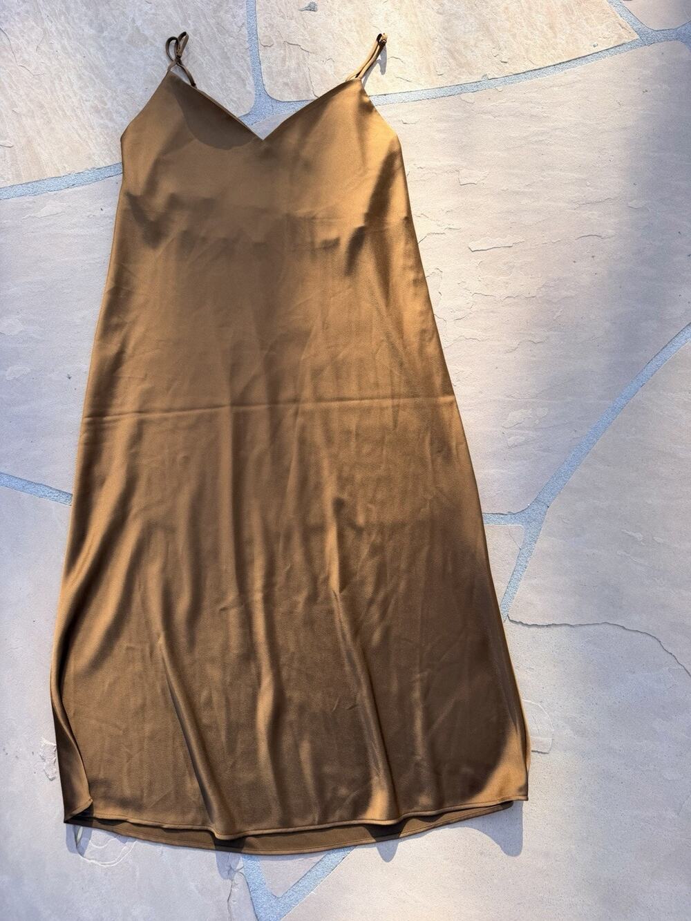 NEW Uniqlo V-neck Camisole Midi Dress, Brown, L